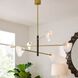 Hockless 6 Light 52 inch Antique Brass and Walnut Chandelier Ceiling Light