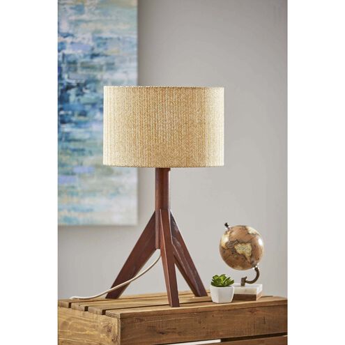 Eden 24 inch 100.00 watt Walnut Rubberwood Table Lamp Portable Light