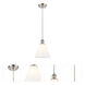 Ballston Cone LED 8 inch Brushed Satin Nickel Mini Pendant Ceiling Light in Matte White Glass, Black Textured