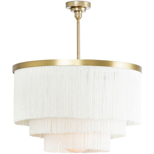 Cabaret Fringe 3 Light 26 inch Ivory Chandelier Ceiling Light