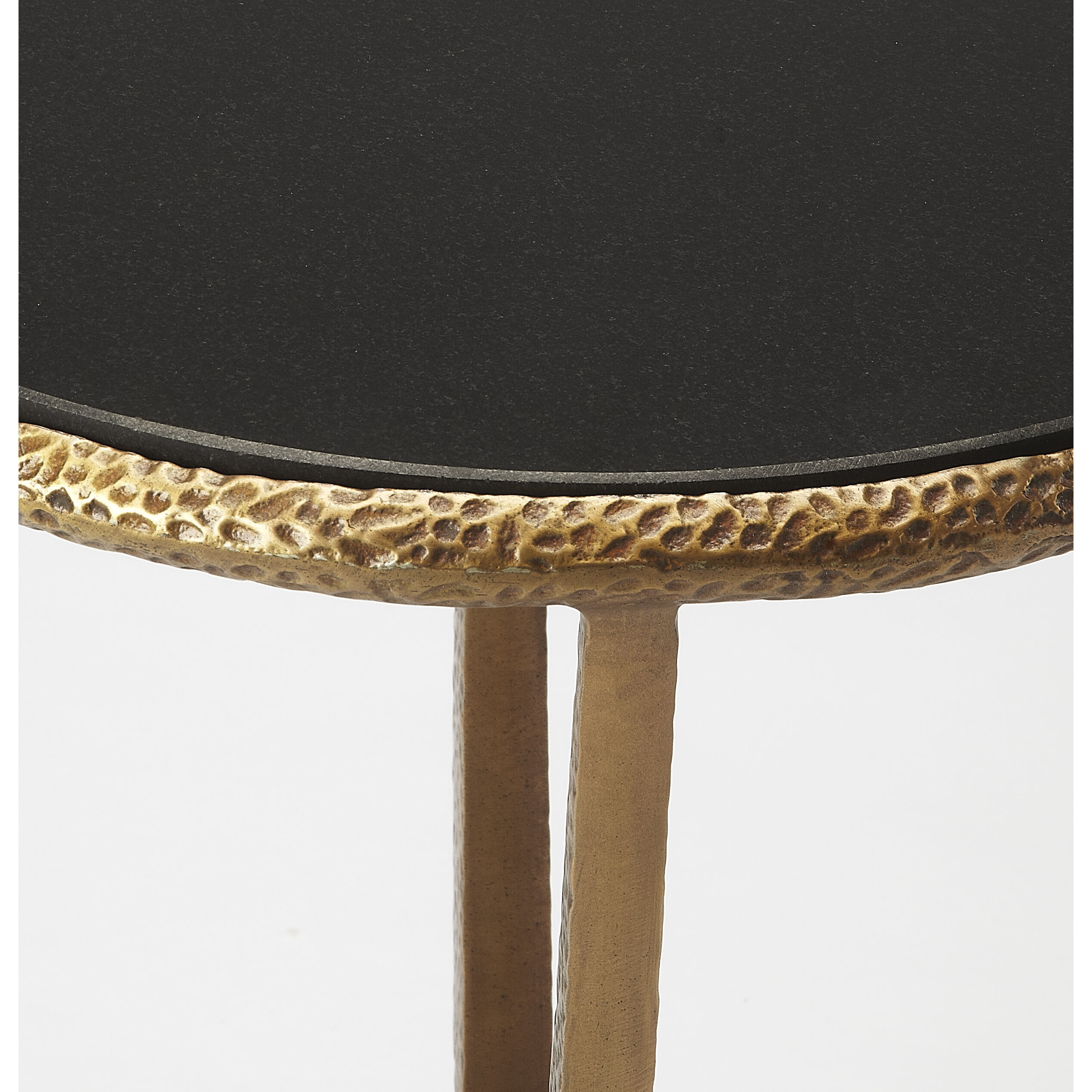 Metalworks Flavio Metal & Stone 23 X 16 inch Antique Gold Accent Table