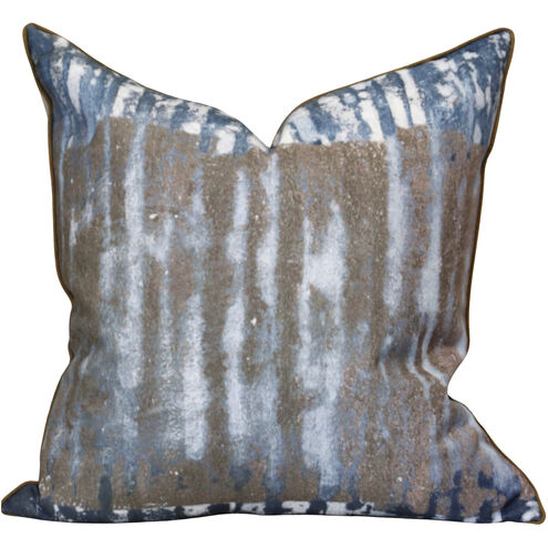 Jonas 24 X 6.5 inch Multi - Blue and White Beige Pillow