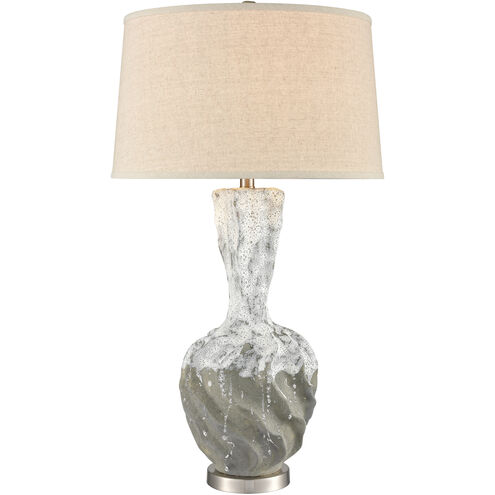 Bartlet Fields 34 inch 150 watt White with Brushed Steel Table Lamp Portable Light
