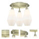 Cindyrella 3 Light 18.75 inch Antique Brass Flush Mount Ceiling Light in Cased Matte White