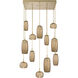 Vessel LED Gilded Brass Multi-Pendant Ceiling Light in 3000K LED, Bronze
