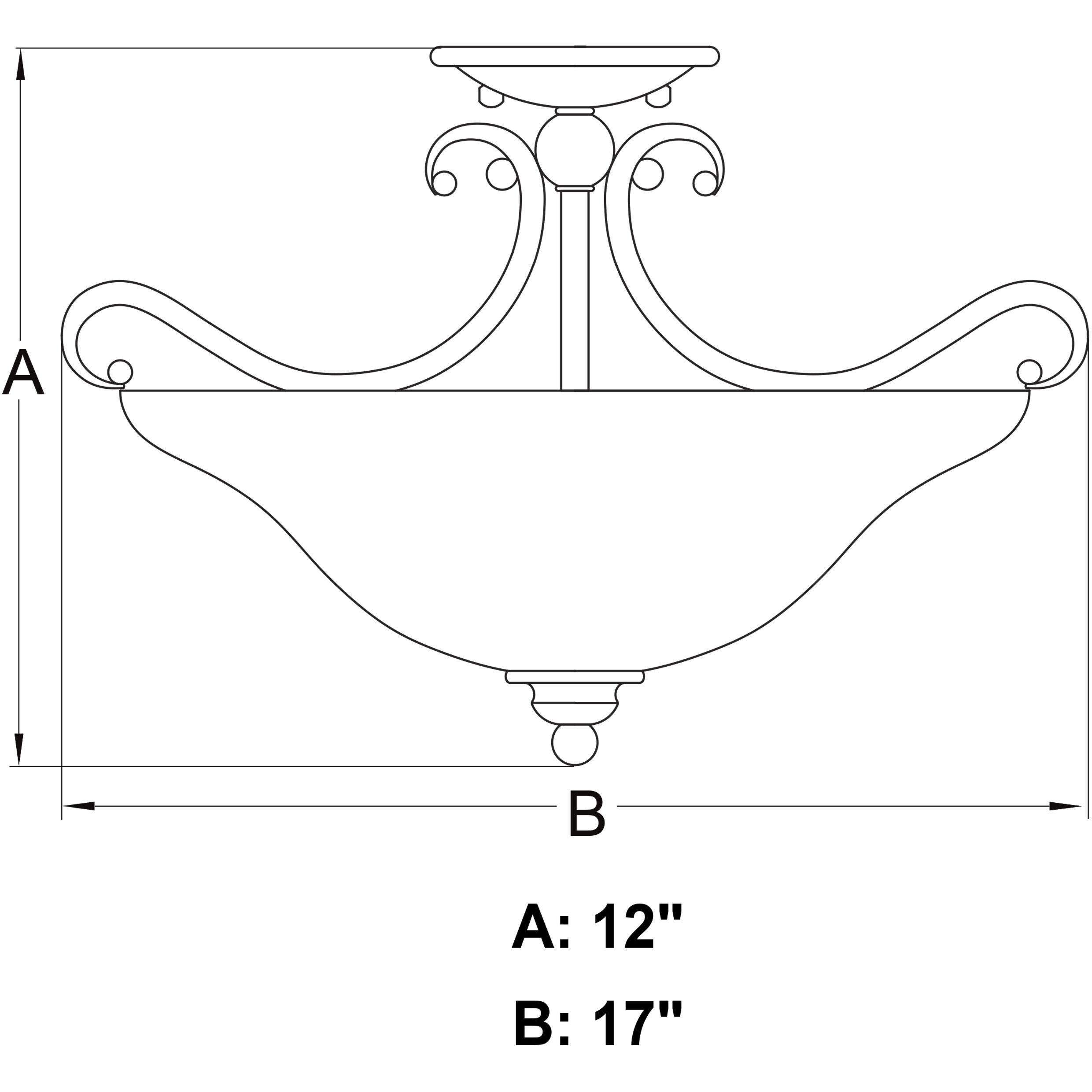 Monrovia LED 17 inch Brushed Nickel Semi-Flush Mount Ceiling Light