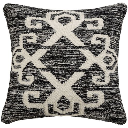Sangwa 20 X 0.4 inch Black with White Pillow, Cover Only