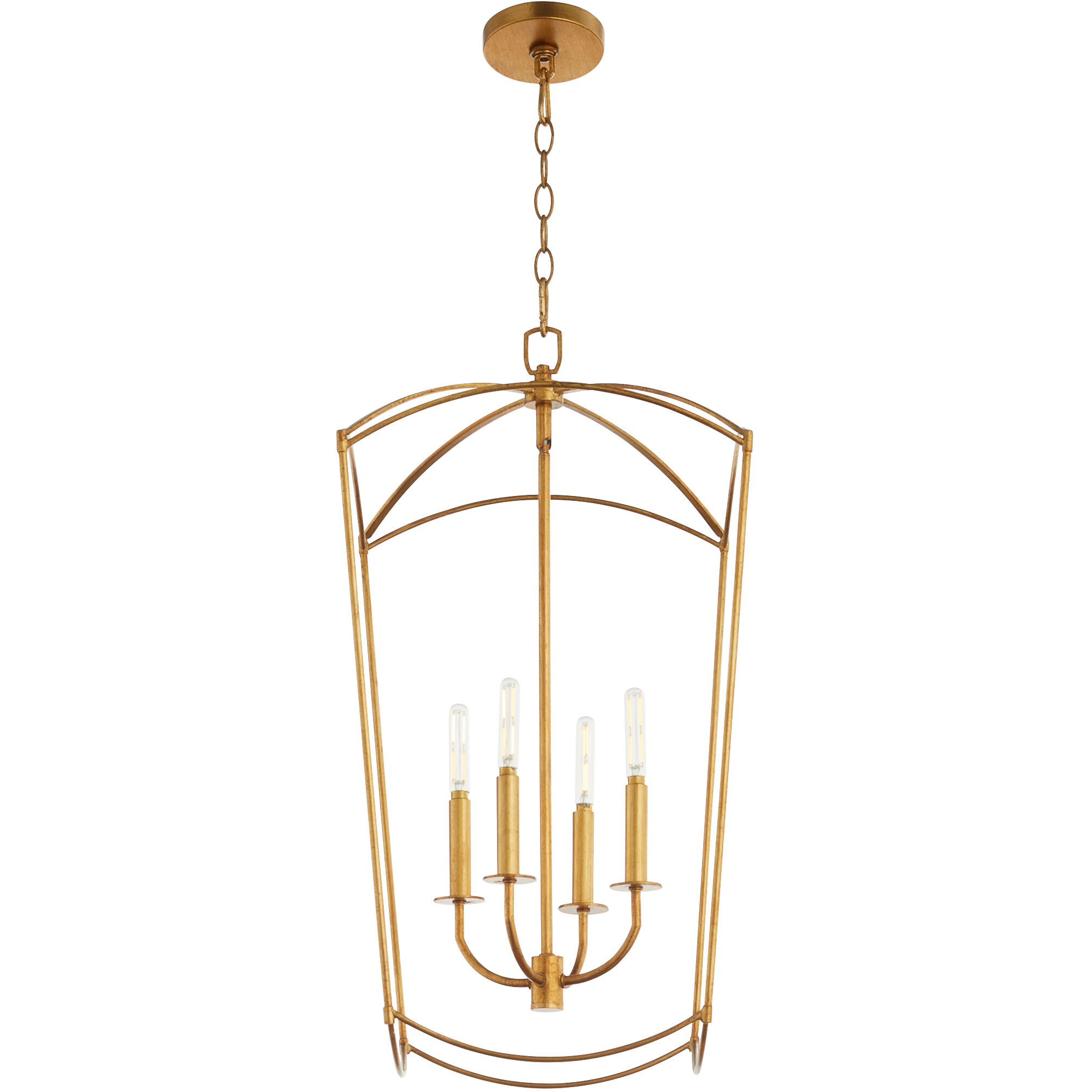 Mantle 4 Light 15 inch Gold Leaf Entry Ceiling Light