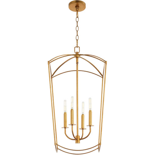Mantle 4 Light 15 inch Gold Leaf Entry Ceiling Light