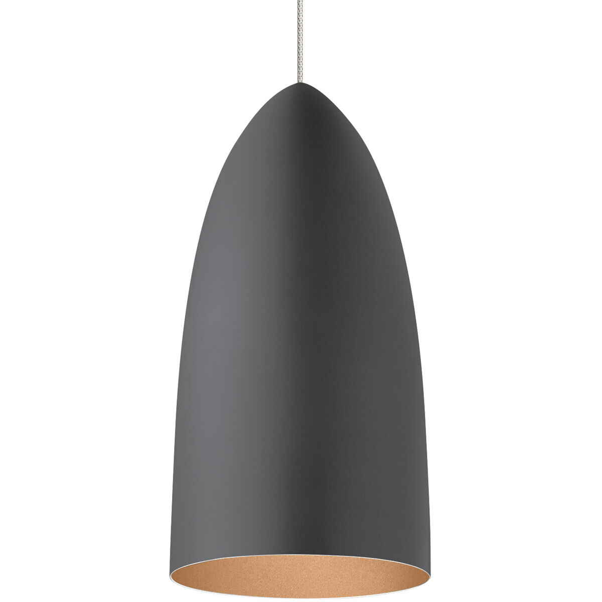 Mini Signal 1 Light 12 Satin Nickel Low-Voltage Pendant Ceiling Light in Halogen, FreeJack, Rubberized Gray/Copper