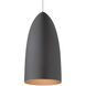 Mini Signal 1 Light 12 Satin Nickel Low-Voltage Pendant Ceiling Light in Halogen, FreeJack, Rubberized Gray/Copper