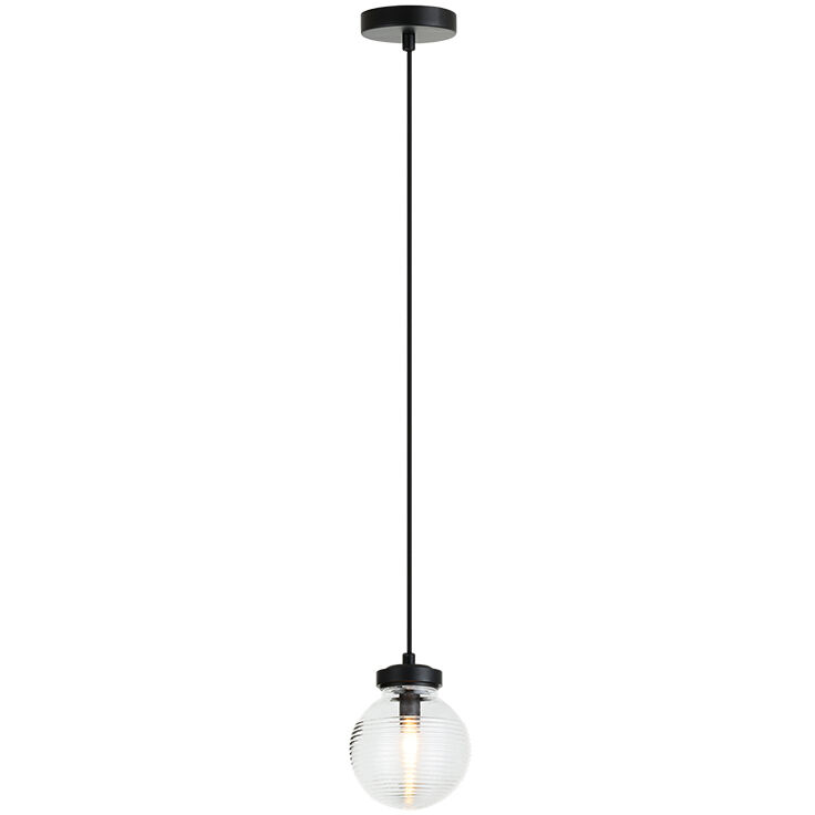 Ridge 1 Light 8 inch Matte Black Pendant Ceiling Light in Matte Black and Clear