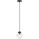 Ridge 1 Light 8 inch Matte Black Pendant Ceiling Light in Matte Black and Clear
