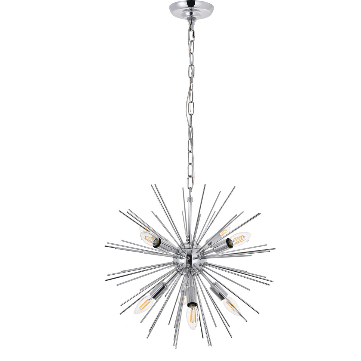 Timber 8 Light 20 inch Chrome Pendant Ceiling Light