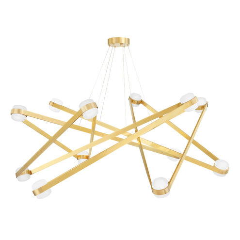 Orbit LED 56.13 inch Aged Brass Chandelier Ceiling Light