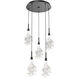 Blossom LED 19.7 inch Matte Black Chandelier Ceiling Light in 2700K LED, Multi-Port