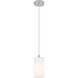 Downtown Urban Crown Point 1 Light 3.88 inch Satin Nickel Pendant Ceiling Light in Matte White