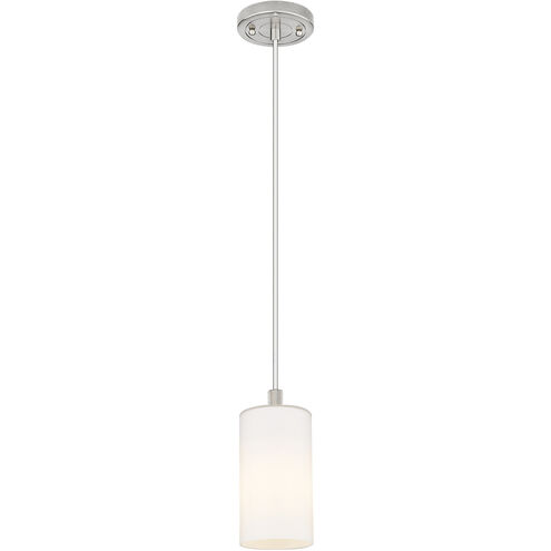 Downtown Urban Crown Point 1 Light 3.88 inch Satin Nickel Pendant Ceiling Light in Matte White