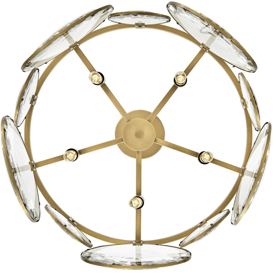 Nala LED 21.75 inch Heritage Brass Pendant Ceiling Light, Semi-Flush Mount