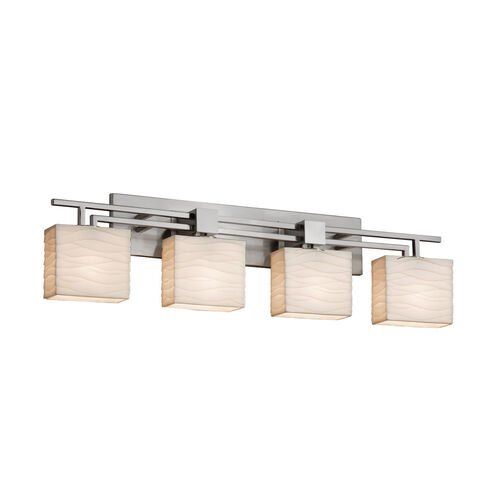 Porcelina LED 36 inch Brushed Nickel Vanity Light Wall Light in 2800 Lm LED, Waves