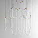 Soleil LED 35.5 inch Natural Aged Brass Multi-Light Pendant Ceiling Light