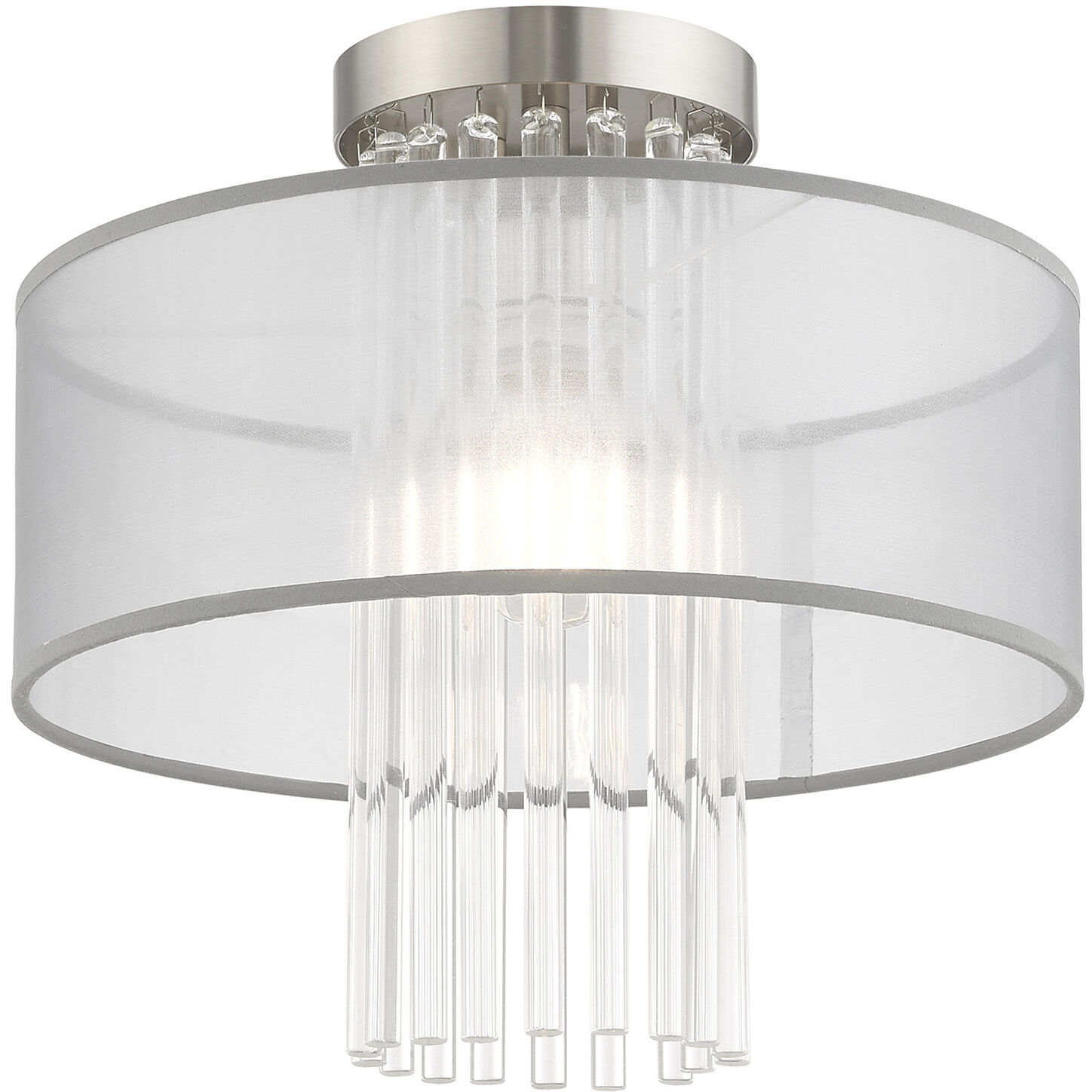 Alexis 1 Light 13 inch Brushed Nickel Semi-Flush Mount Ceiling Light