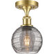 Ballston Athens Deco Swirl 1 Light 5.88 inch Satin Gold Semi-Flush Mount Ceiling Light