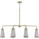 Abbott 6 Light 42.5 inch Aged Brass Island Ceiling Light