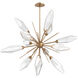 Rock Crystal LED 38.1 inch Novel Brass Chandelier Ceiling Light in 3000K LED, Chilled Clear, Starburst