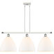 Ballston Ballston Dome LED 38.5 inch White and Polished Chrome Island Light Ceiling Light in Matte White Glass