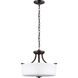 Canfield 3 Light 16 inch Bronze Semi-Flush Mount Ceiling Light