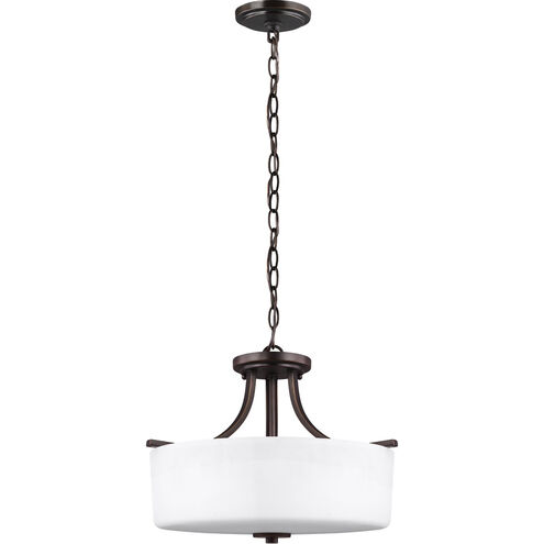 Canfield 3 Light 16 inch Bronze Semi-Flush Mount Ceiling Light