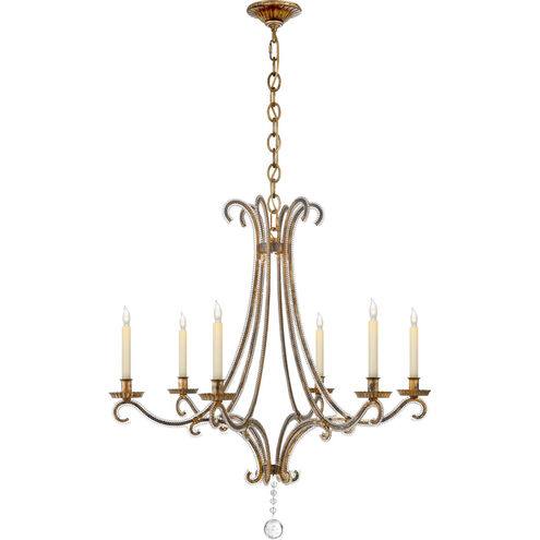 Chapman & Myers Oslo 6 Light 32.75 inch Gilded Iron Chandelier Ceiling Light, Medium