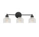Transitional 3 Light 24.25 inch Matte Black Bathroom Vanity Light Wall Light