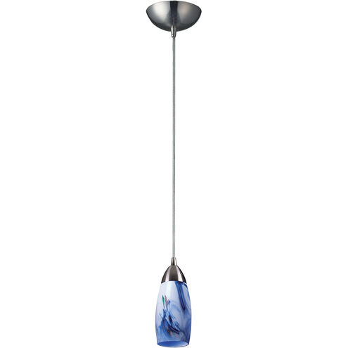 Milan LED 3 inch Satin Nickel Multi Pendant Ceiling Light in Mountain Glass, Configurable