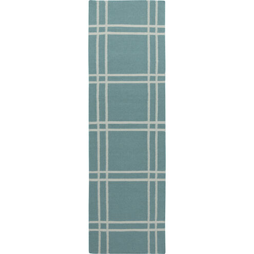 Sheffield Market 96 X 30 inch Emerald, Ice Blue Rug