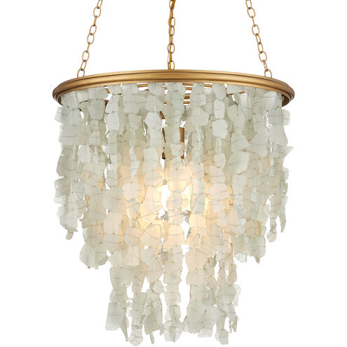 Verre de Mer 1 Light 19 inch Seaglass/Contemporary Gold Chandelier Ceiling Light, Small