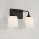 Presley 2 Light 16 inch Matte Black Vanity Light Wall Light