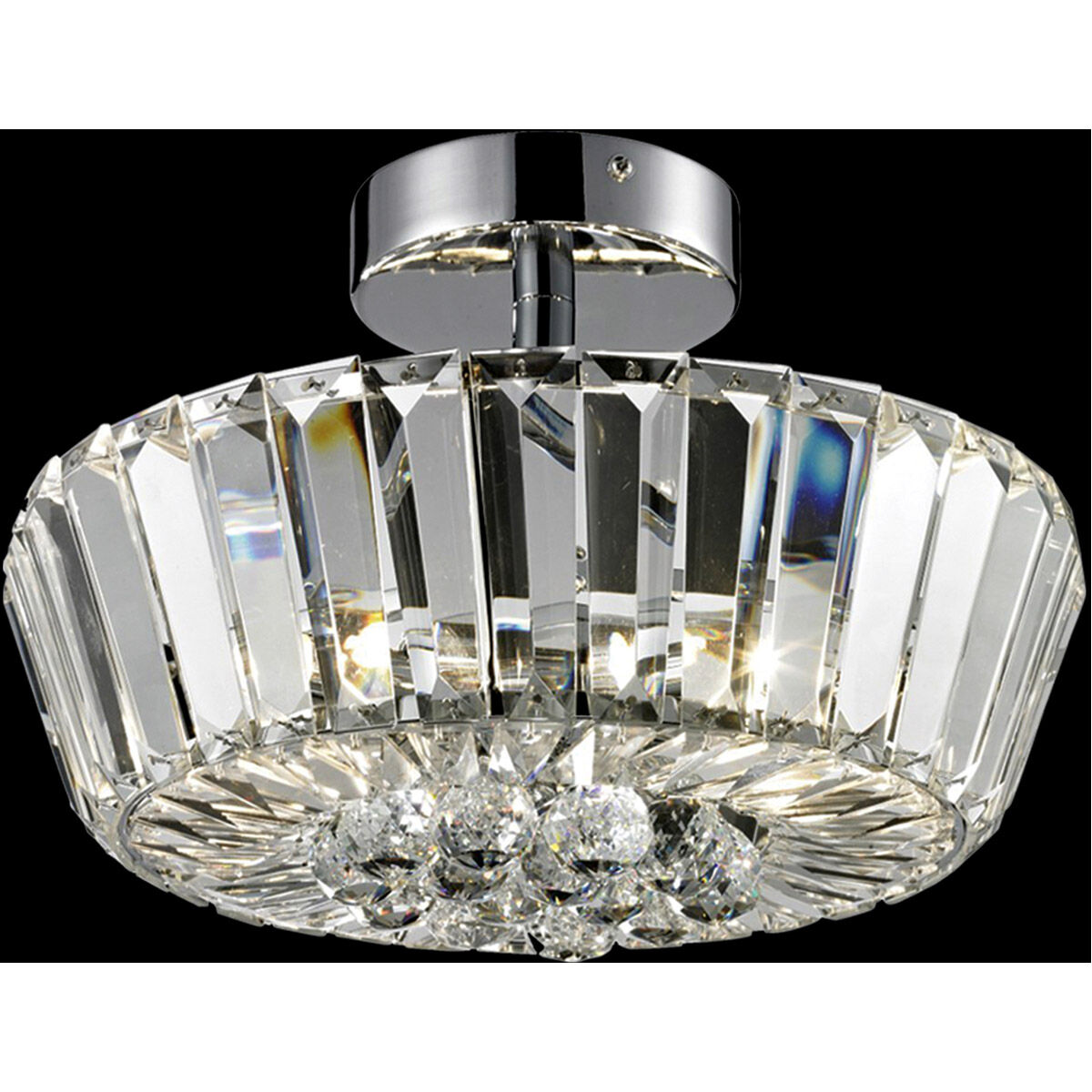 Evelyn 3 Light 12 inch Polished Chrome Flush Mount Ceiling Light