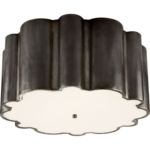 Alexa Hampton Markos 4 Light 26.25 inch Gun Metal Flush Mount Ceiling Light in Frosted Glass, Grande