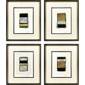 Metallic Markers Black and Beige and Metallic and Neutral Framed Art
