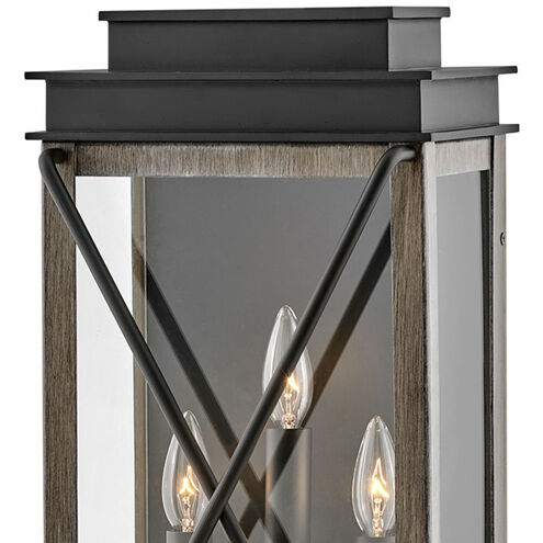 Montecito Outdoor Wall Mount Lantern in Black, Large