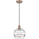 Edison Rochester 1 Light 10 inch Antique Copper Cord Hung Mini Pendant Ceiling Light