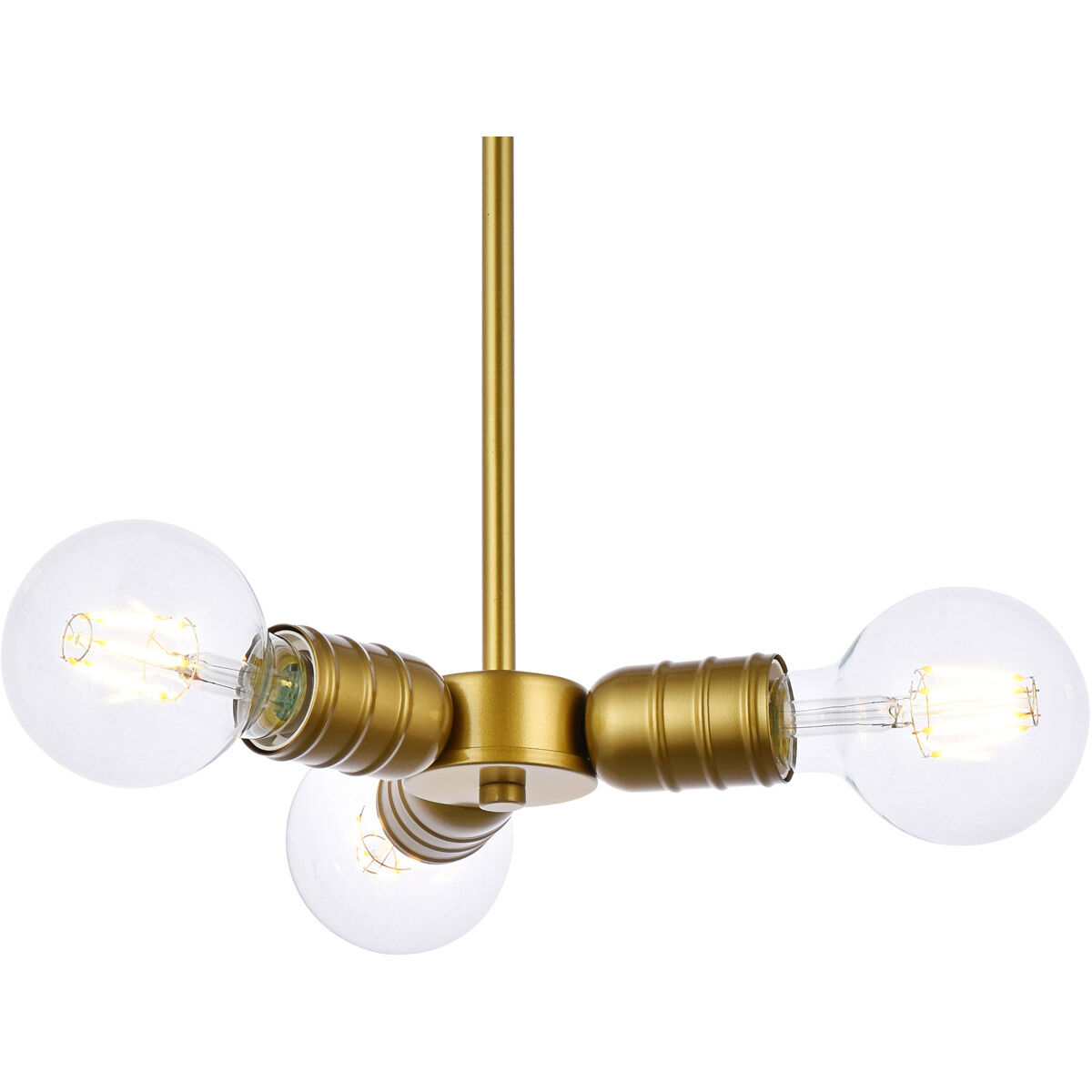 Reyes 3 Light 7.5 inch Brass Pendant Ceiling Light