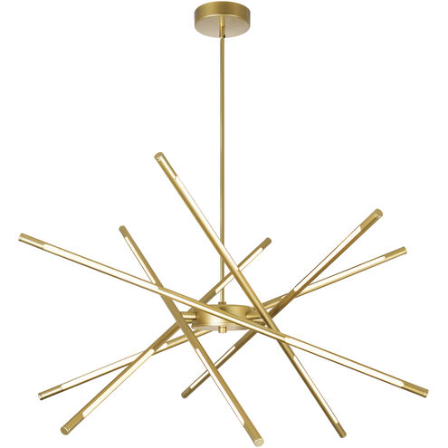Oskil LED 31 inch Satin Gold Chandelier Ceiling Light