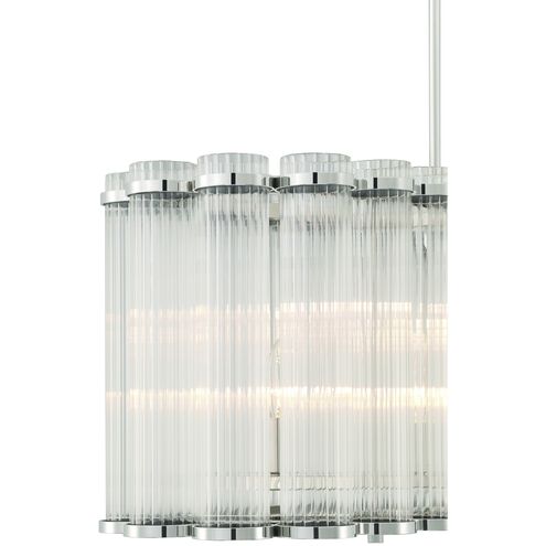 Glasbury Linear Chandelier Ceiling Light in Polished Nickel