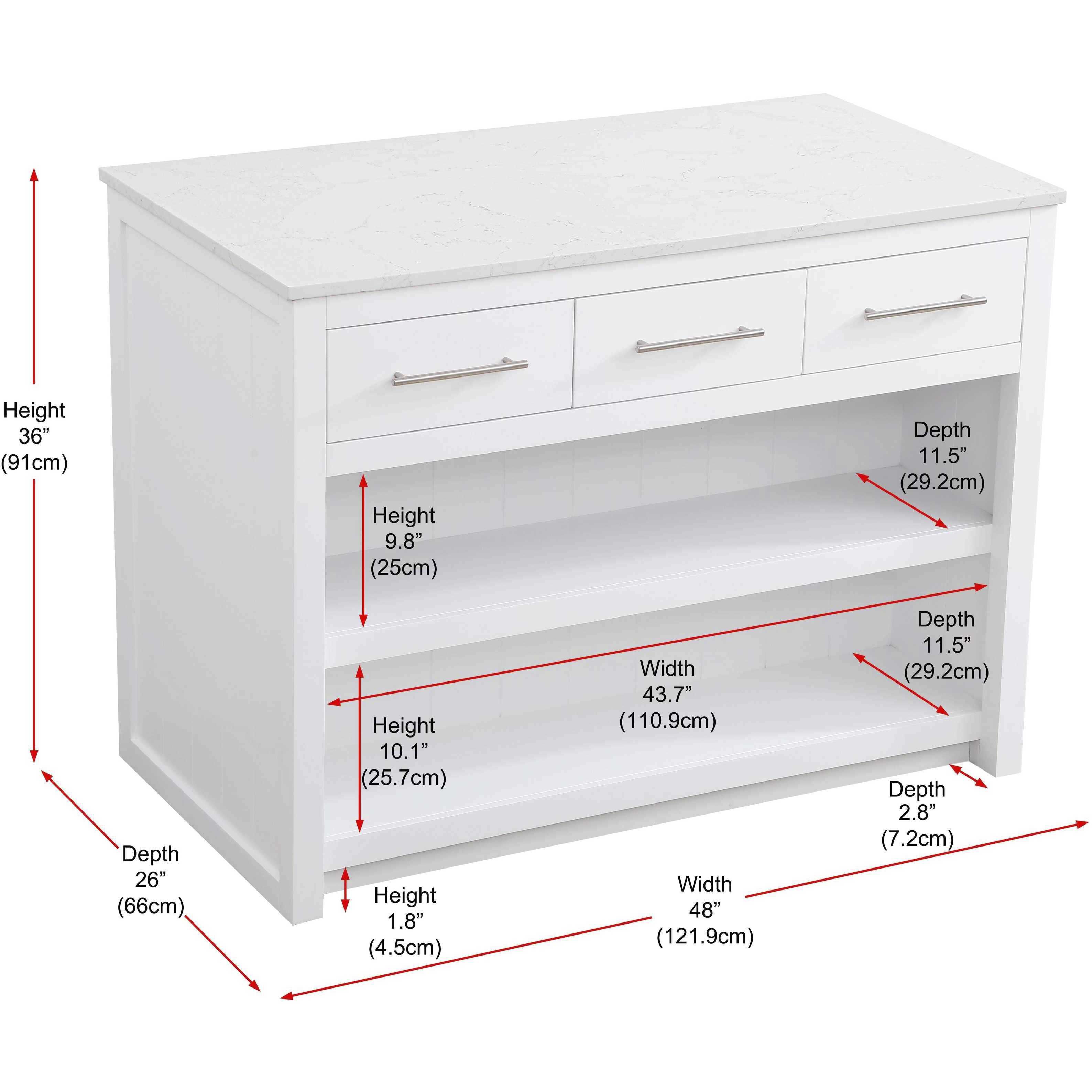 Porter White Kitchen Island
