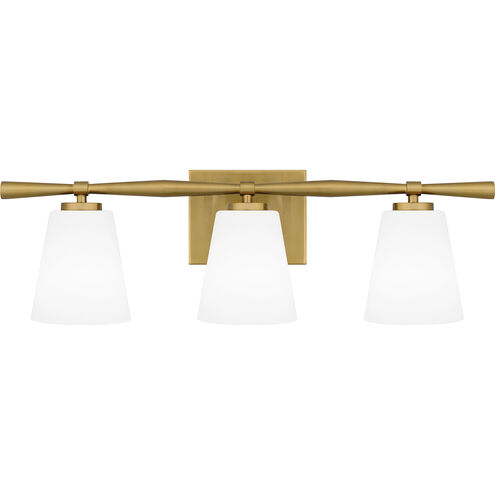 Brindley 3 Light 24 inch Aged Brass Bath Light Wall Light