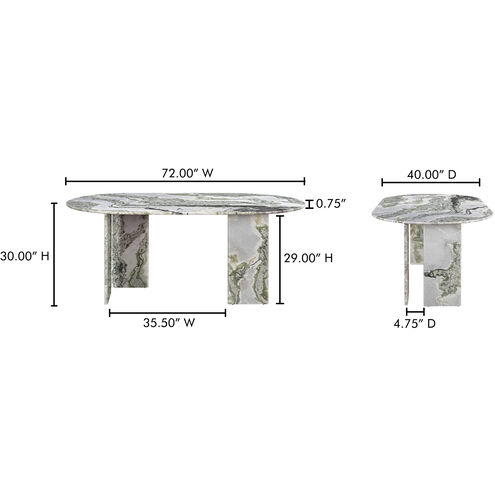 Celia 72 X 40 inch Green Dining Table