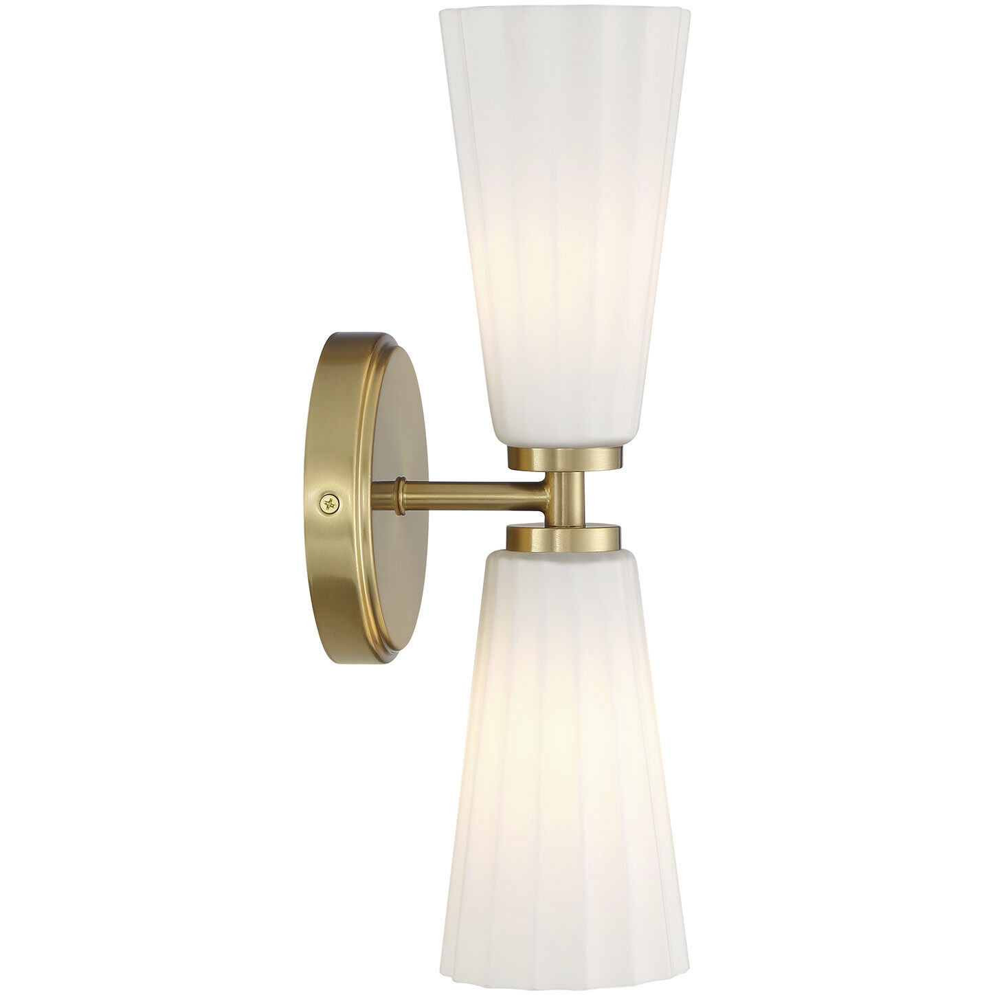 Contemporary 2 Light 5.13 inch Natural Brass Wall Sconce Wall Light